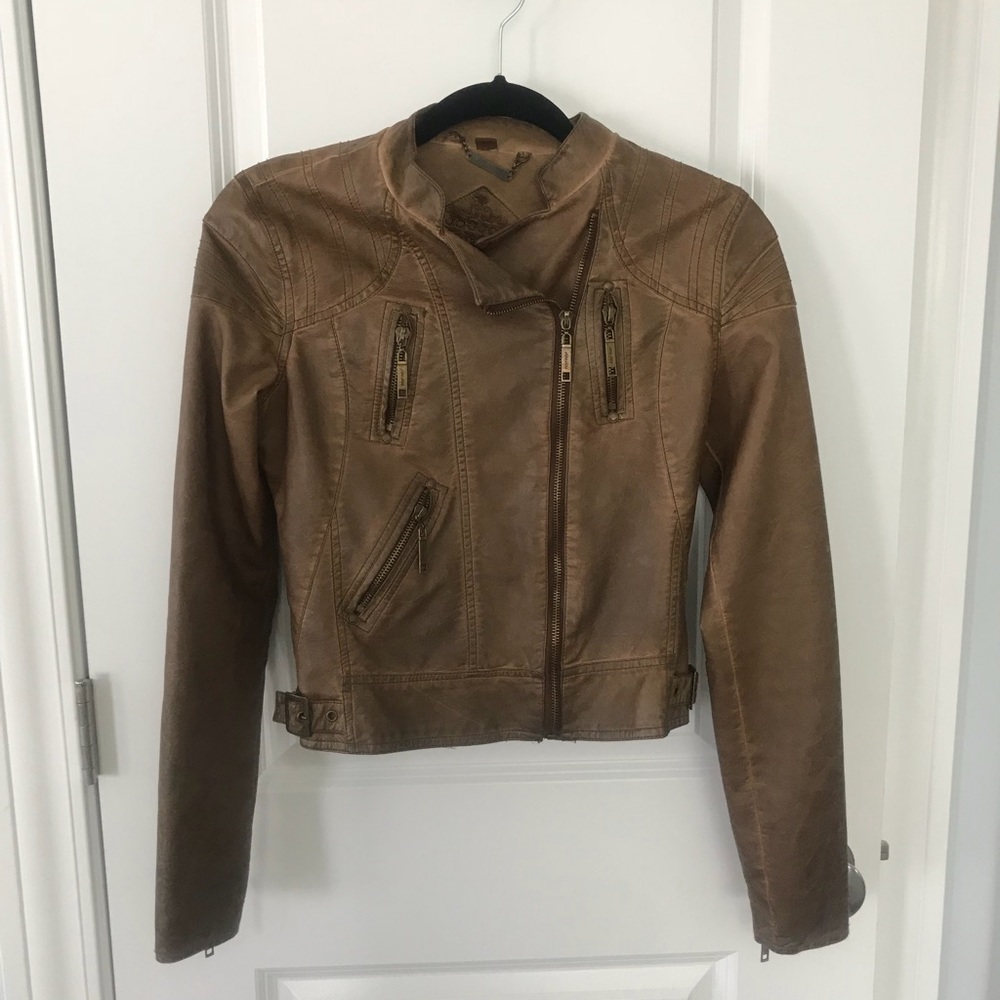 Nordstrom BP cropped faux leather jacket